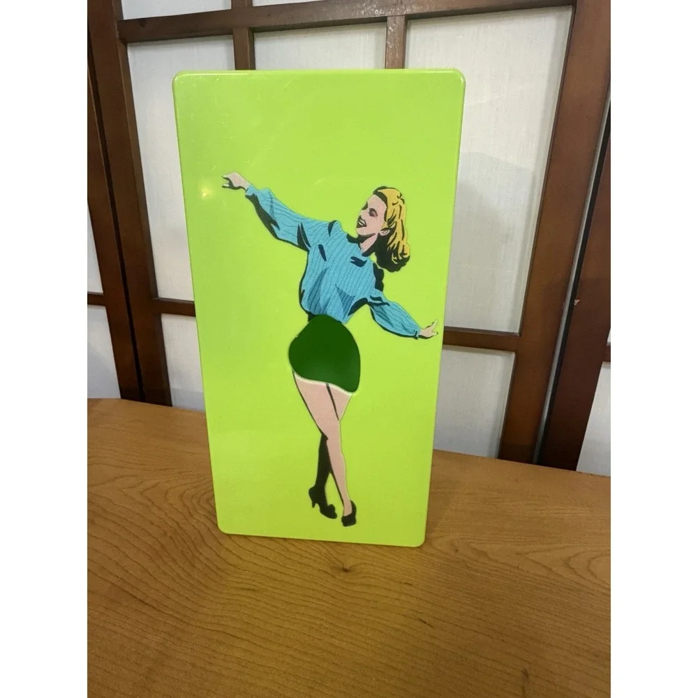 Spextrum Tissue Box Flying Skirt Green Funky Eclectic Wall Mount
